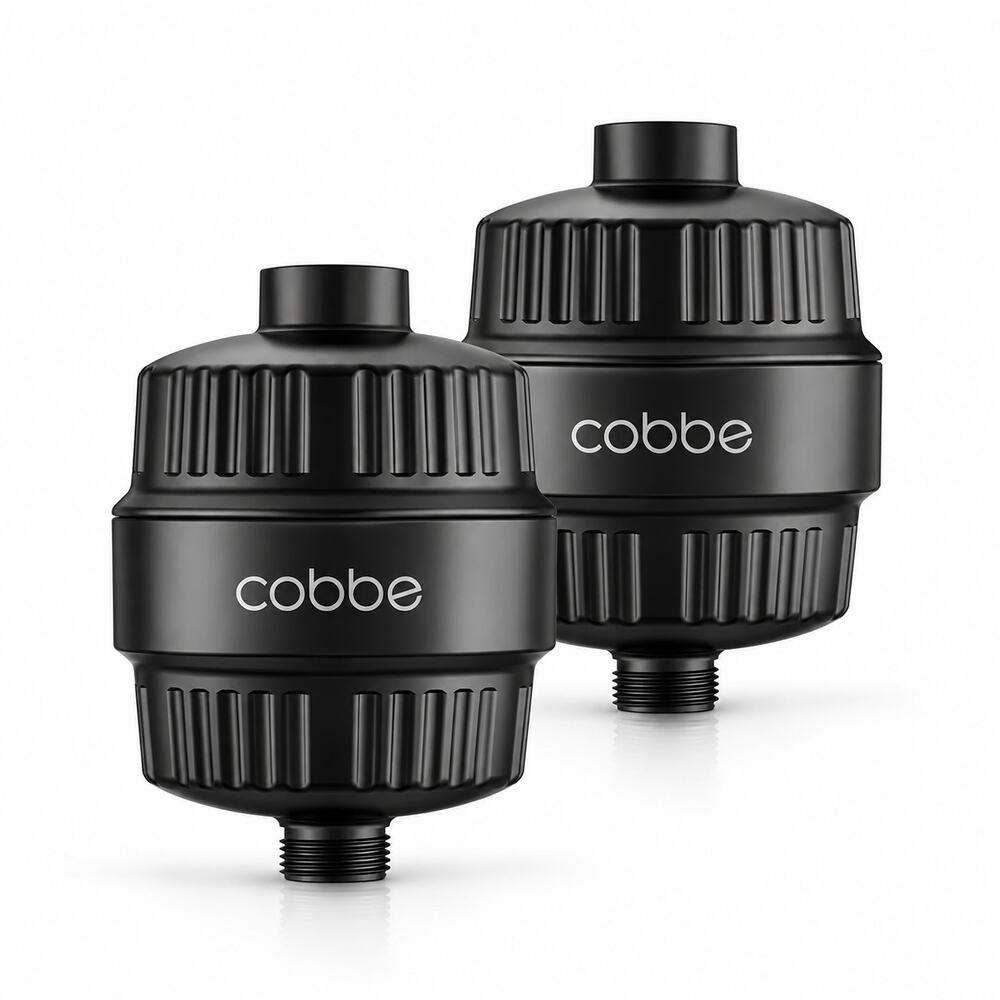 2-pc Cobbe Shower Filter for Hard Water – Matte Black (Model: CF-KSGLQB203-2)